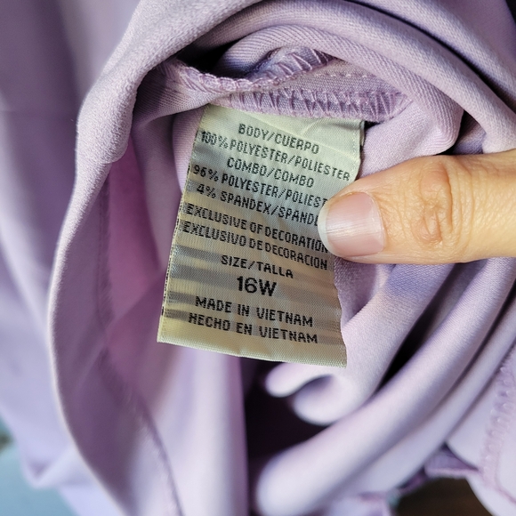 Maya Brooke Beaded V-Neck Dress with Sheer Sleeve Jacket Lilac Size 16W NWT - Picture 16 of 17